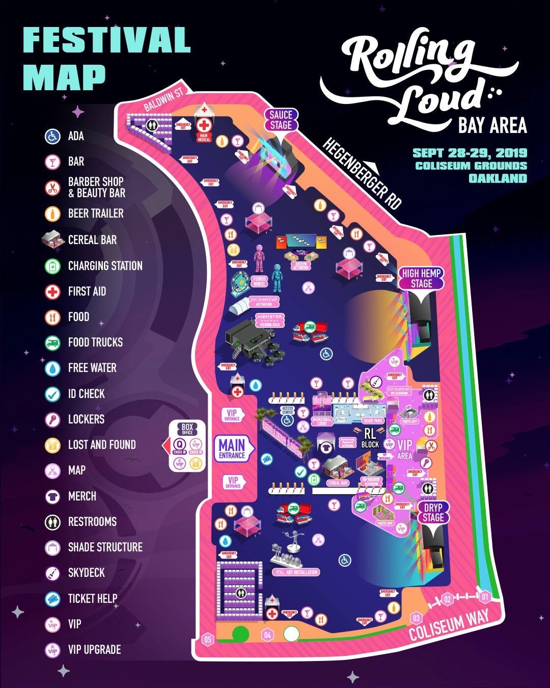 Rolling Loud 2019 Oakland Arena and RingCentral Coliseum
