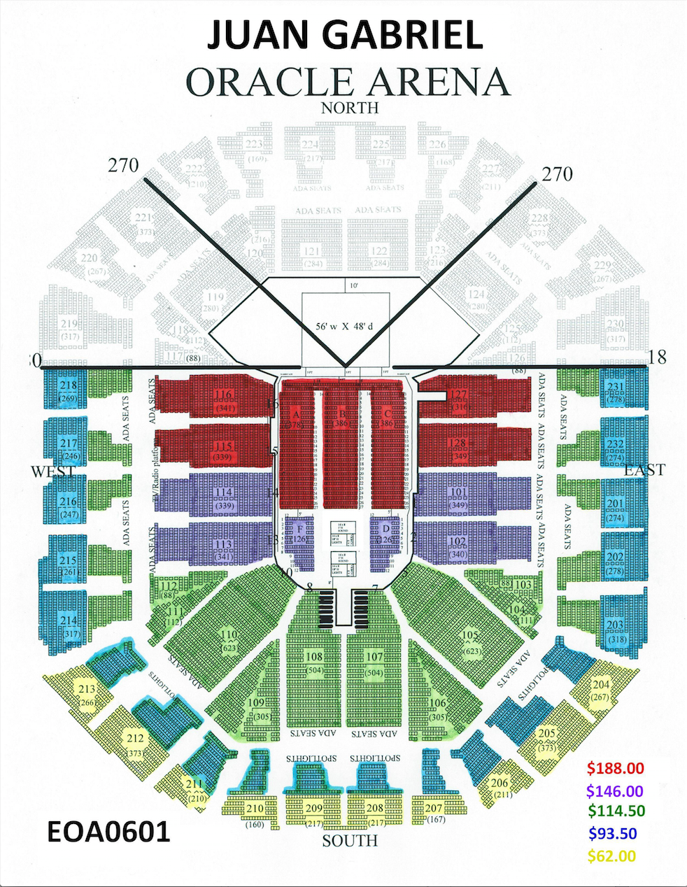 Oracle Arena Seating Chart View