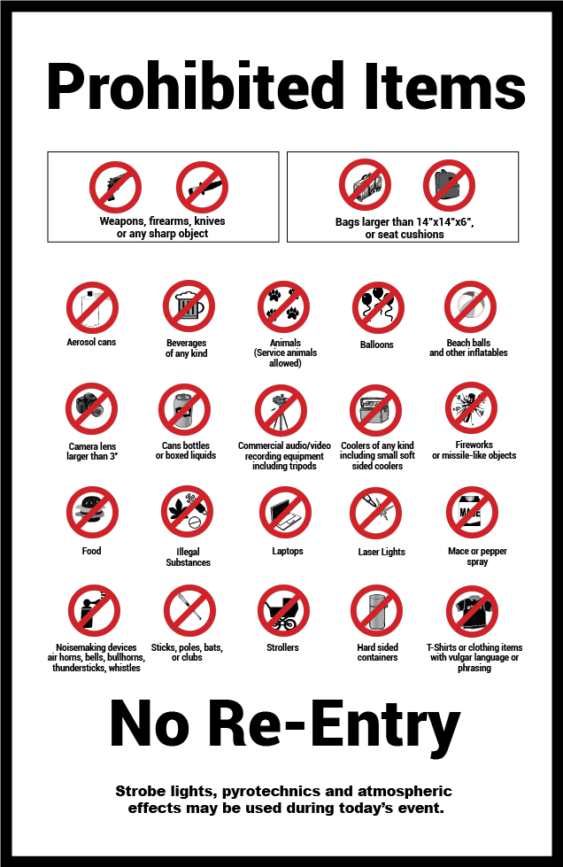 Prohibited Items & Bag Policy